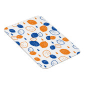 Blauw en Oranje citroenpatroon Speels fruitthema Magneet (Rechterzijde)