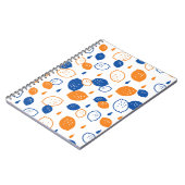 Blauw en Oranje citroenpatroon Speels fruitthema Notitieboek (Linkerzijde)