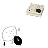 Blauw en Oranje citroenpatroon Speels fruitthema Rubberstempel (Gestempeld)