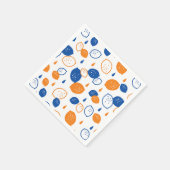 Blauw en Oranje citroenpatroon Speels fruitthema Servet (Hoek)
