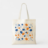 Blauw en Oranje citroenpatroon Speels fruitthema Tote Bag (Achterkant)