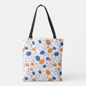 Blauw en Oranje citroenpatroon Speels fruitthema Tote Bag (Achterkant)
