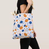 Blauw en Oranje citroenpatroon Speels fruitthema Tote Bag (Dichtbij)