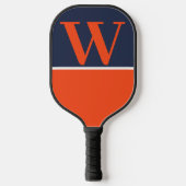 Blauw en Oranje College Monogram Pickleball Paddle (Voorkant)