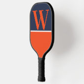 Blauw en Oranje College Monogram Pickleball Paddle (Links)
