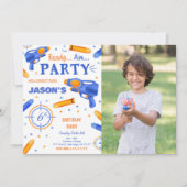 Blauw en Oranje Dart Pistool Foto Kaart (Voorkant)