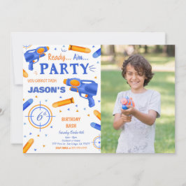 Blauw en Oranje Dart Pistool Foto Kaart