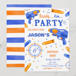 Blauw en Oranje Dart Pistool Kaart
