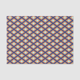 Blauw en Oranje Etnisch Tribal Ikat Pattern Tissuepapier