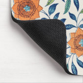 Blauw en Oranje Floral Patroon Muismat (Hoek)