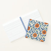 Blauw en Oranje Floral Patroon Notitieboek (Binnen)