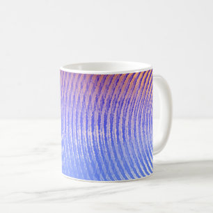 Blauw en oranje geluidsgolven patroon koffiemok