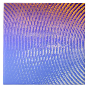 Blauw en oranje geluidsgolven patroon tegeltje