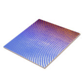 Blauw en oranje geluidsgolven patroon tegeltje (Zijkant)