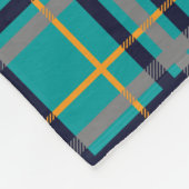 Blauw en Oranje geplakt rugdeel Fleece Deken (Hoek)