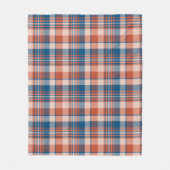 Blauw en Oranje geplakt rugdeel Fleece Deken (Voorkant)