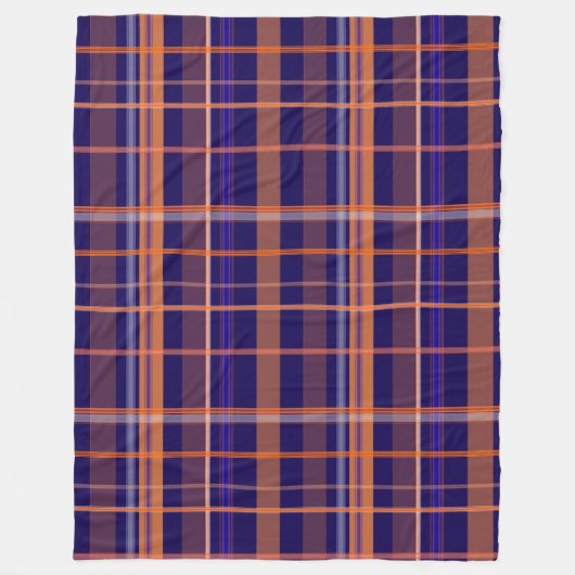 Blauw en Oranje geplakt rugdeel Fleece Deken (Voorkant)