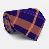 Blauw en Oranje geplakt Stropdas (Opgerold)