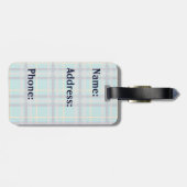 Blauw en Oranje geruite Bagagelabel (Achterkant horizontaal)