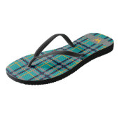 Blauw en oranje geruite flip flops (Schuin)