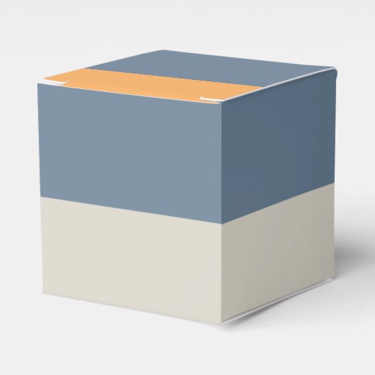 Blauw en oranje gestreept bedankdoosjes (Voorkant Zijde)