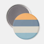 Blauw en Oranje gestreept Magneet (Voorkant / Achterkant)