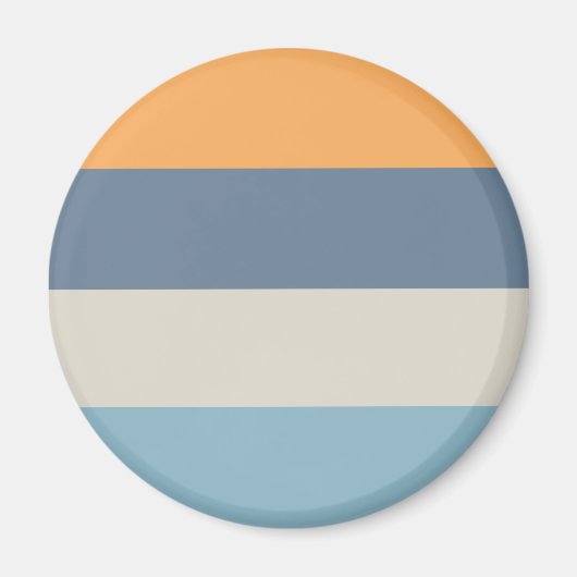 Blauw en Oranje gestreept Magneet (Voorkant)