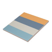 Blauw en Oranje gestreept Tegeltje (Zijkant)