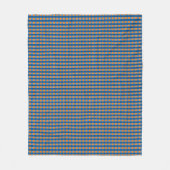 Blauw en oranje Gingham Pattern Fleece Deken (Voorkant)