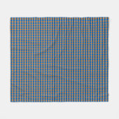 Blauw en oranje Gingham Pattern Fleece Deken (Voorkant (Horizontaal))