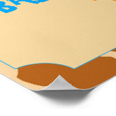 Blauw en Oranje Giraffe Baby shower WelkomstPoster Poster (Hoek)