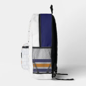 Blauw en Oranje ijshockey | Monogram Bedrukte Rugzak (Rechts)