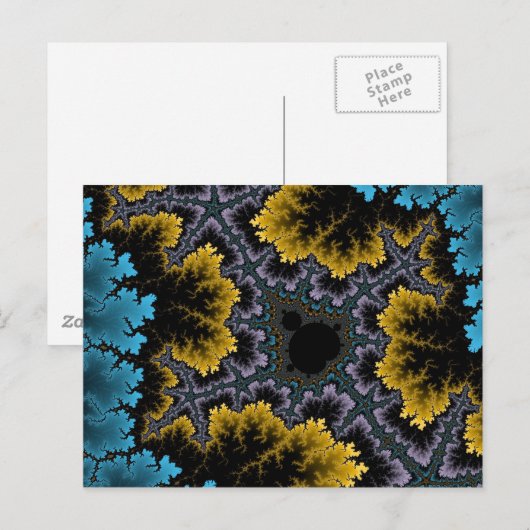 Blauw en Oranje koraal Briefkaart (Voorkant / Achterkant)