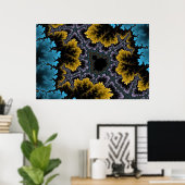 Blauw en Oranje koraal Poster (Thuiskantoor)