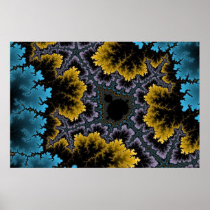 Blauw en Oranje koraal Poster