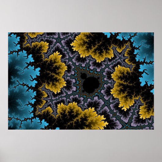 Blauw en Oranje koraal Poster (Voorkant)
