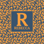 Blauw en Oranje lederen patroon Sticker (Voorkant)