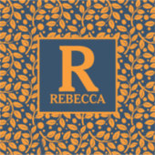 Blauw en Oranje lederen patroon Sticker (Voorkant)