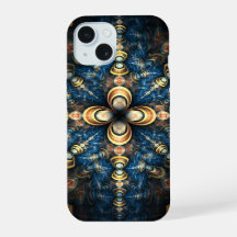 Blauw en Oranje modern Medallion Pattern