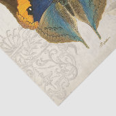  blauw en Oranje papier voor de botervlieg (Detail)