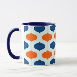 Blauw en Oranje patroon voor herziening van model Mok