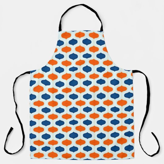 Blauw en Oranje patroon voor herziening van model Schort (Voorkant)