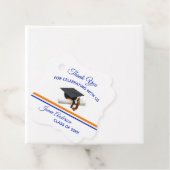 Blauw en Oranje Pet & Tassel | AFSTUDEREN Bedankjes Labels (In situ)