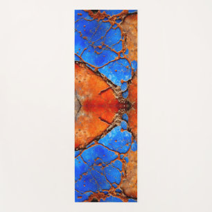 Blauw en Oranje roestig metaal Yogamat