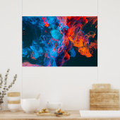 BLAUW EN ORANJE ROOK POSTER (Keuken)