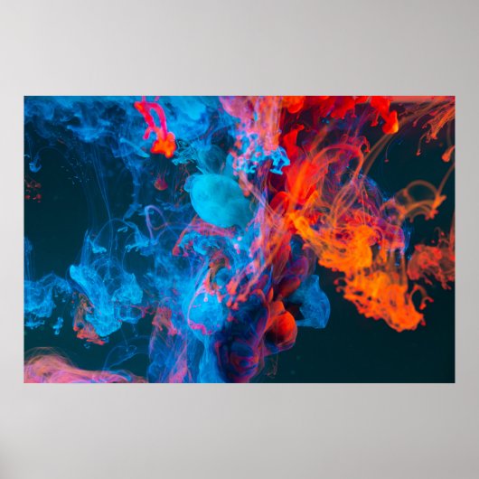 BLAUW EN ORANJE ROOK POSTER (Voorkant)