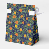 Blauw en Oranje Roos Floral Modern Wedding Bedankdoosjes (Achterkant)