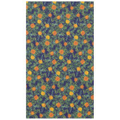 Blauw en Oranje Roos Floral Modern Wedding Tafelkleed (Voorkant)