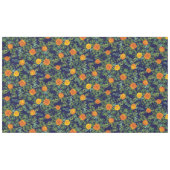 Blauw en Oranje Roos Floral Modern Wedding Tafelkleed (Voorkant (Horizontaal))