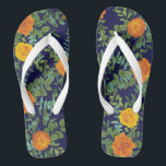 Blauw en Oranje Roos Floral Modern Wedding Teenslippers<br><div class="desc">Prachtige moderne florale bruiloft collectie in vetblauw en oranje! Geweldig voor een kleurrijke trouwdag!</div>